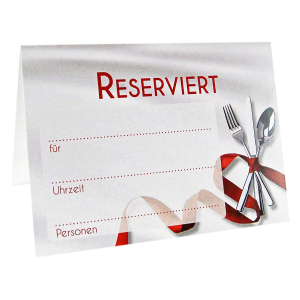 Tischaufsteller 'Reserviert' aus Papier, 10.5x15cm, 25 Stk.