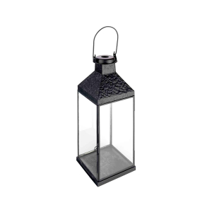 Laterne 'Antike' aus Metall/Glas, schwarz, 37cm, 1 Stk.