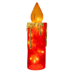 LED Weihnachtskerze rot 50,5 cm, 60 LEDs, warmweiß, für innen und außen