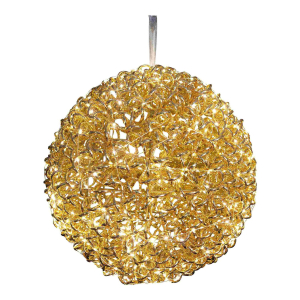 LED Dekokugel Ø40 cm, gold, 600 Mikro-LEDs warmweiß, Metall/PET, Deko IP44