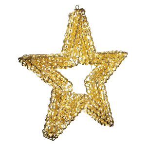 LED Weihnachtsstern Ø58 cm, gold, 720 Mikro-LEDs warmweiß, Metall/PET, IP44