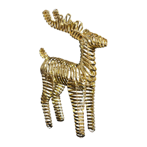 LED Rentier 55 cm, gold, warmweiße Mikro-LEDs, Metall/PET, Weihnachtsdeko
