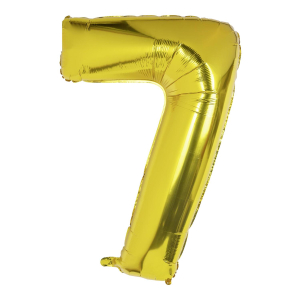 Folienballon Zahlenballon 'Zahl 7' gold ca. 100cm, 1 Stk.