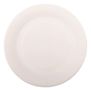 Teller aus Pappe rund Ø18cm weiß, 100 Stk.