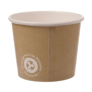 Eisbecher aus Papier 160 ml 'Recycle Me' ohne Kunststoffbeschichtung 4 oz XL, 50 Sk.