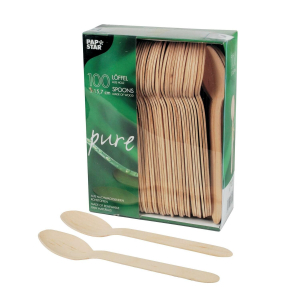 PAPSTAR 'pure' Holzlöffel 15,7 cm, 100 Stk.