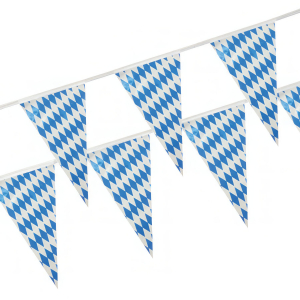 Wimpelkette Oktoberfest Bayerische Raute blau 4m wetterfest