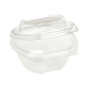 Salatschalen mit fixem Deckel aus transparentem Kunststoff (PLA) 250ml, 50 Stk.
