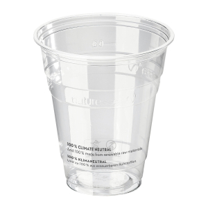 Einweg-Trinkbecher 300 ml Eichstrich Ø 96 mm aus PLA, 50 Stk.