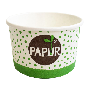 Eisbecher Pappbecher PAPUR 100% ohne Kunststoff 260ml Ø92 Höhe 55mm, 50 Stk.