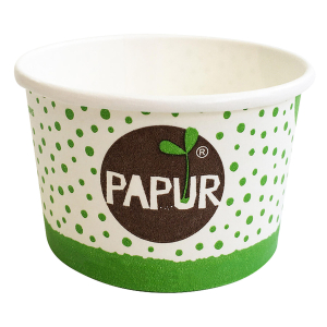 Eisbecher Pappbecher PAPUR 100% ohne Kunststoff 160ml Ø85 Höhe 43mm, 50 Stk.