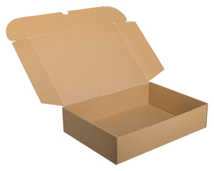 Stülpdeckelkarton DHL-Kleinpaket 346x247x80mm (Außenmaß) braun wiederverwendbar