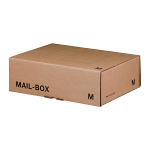 Versandkarton 331x241x104mm MAILBOX M mit Steckverschluss wiederverschließbar braun