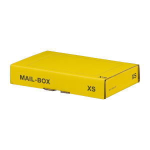 Versandkarton 244x145x43mm MAILBOX XS mit Steckverschluss wiederverschließbar für Maxibrief gelb