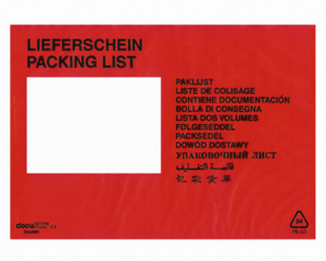 DOCUFIX Dokumententaschen *Lieferschein*, C5 240x165+20mm, 250 Stk.