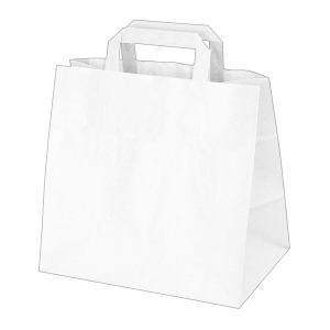 Papiertragetaschen 25 x 26 x 17 cm mit EAN-Code weiß, 250 Stk.
