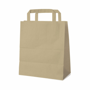 Papiertragetaschen aus Kraftpapier, braun, mit EAN-Code, 22 x 18 x 8 cm, 250 Stk.