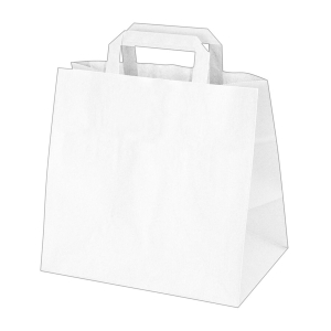 Papiertragetaschen 25 x 26 x 17 cm mit EAN-Code weiss, 50 Stk.