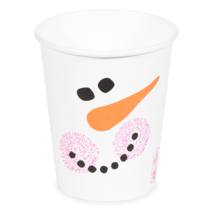 Heißgetränkebecher Pappbecher Motiv Schneemann 200ml 280ml, Ø 80mm, 50 Stk.