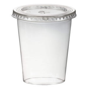 Smoothiebecher inkl. Deckel mit Schlitz 300 ml, Ø 95mm, PET, glasklar, 50 Stk.