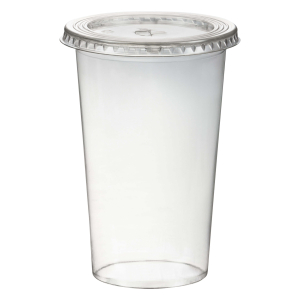 Smoothiebecher inkl. Deckel mit Schlitz 400 ml, Ø 95mm, PET, glasklar, 50 Stk.