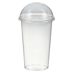Smoothiebecher + Domdeckel mit Öffnung 400 ml, Ø 95mm, PET, glasklar, 50 Stk.