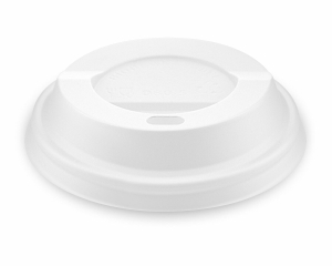 BIO Deckel Domdeckel weiß für Trinkbecher aus CPLA Ø 8cm, 50 Stk.