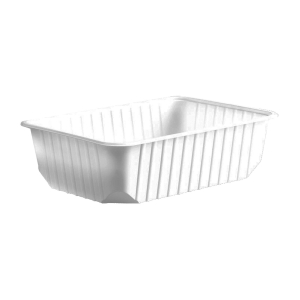 Rechteckschalen weiß 750ml (PP), 50 Stk.