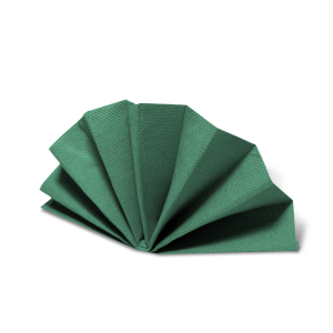 DekoStar Servietten 38 x 38cm dunkelgrün, Geprägte Tischservietten Tischdekoration, 50 Stk.