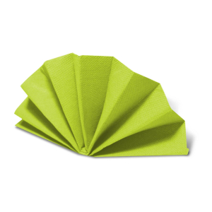 DekoStar Servietten 38 x 38cm gelbgrün, Geprägte Tischservietten Tischdekoration, 50 Stk.