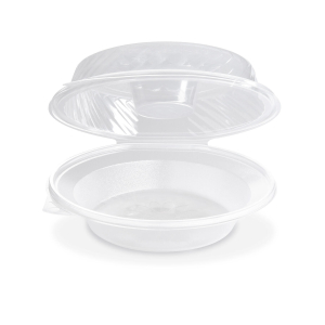 Salatschalen klar mit Dipfach im Domdeckel 1600ml, PP, 25 Stk.