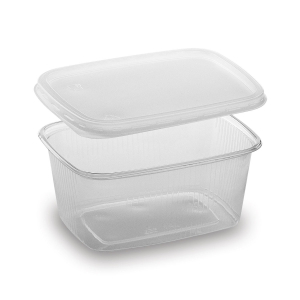 Rechteckbecher klar 250 ml mit Deckel PP mikrowellengeeignet, 250 Stk.