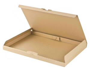 Versandkarton 340x250x20mm schnelle Aufrichtung mit Steckverschluss Großbrief Maxibrief A4 B4 braun